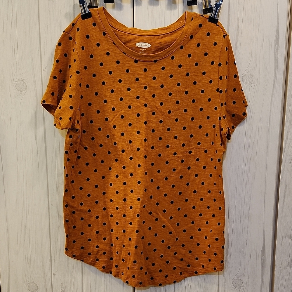 Old Navy Mustard Polka Dot Tee